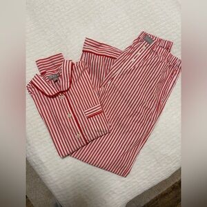 J.Crew Red & White Stripe Cotton Pajama Set – Size Small ❤️🤍